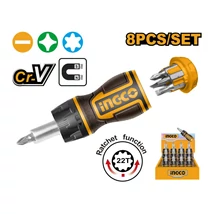 INGCO Racsnis csavarhúzó készlet 8 részes CrV
