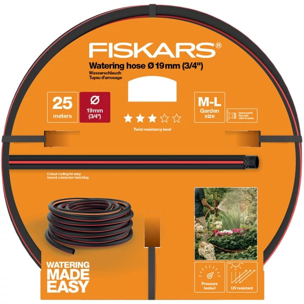 Fiskars Locsolótömlő, 19 mm (3/4), 25 m Q3