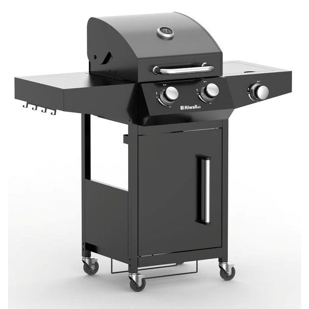 Riwall RGG 21 gázüzemű grillsütő 9kW, 2+1 gázégővel